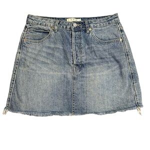 We The Free Free People Denim Mini Skirt Button Fly Size 29